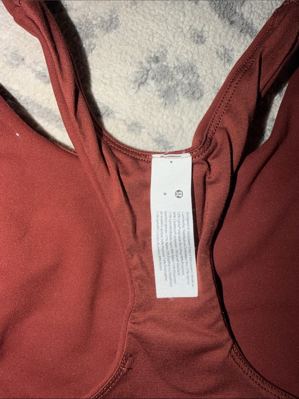 lululemon athletica High-Neck Sports Bralette - Deep Rust - Picture 4 of 4